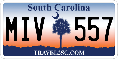 SC license plate MIV557