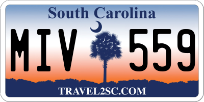 SC license plate MIV559