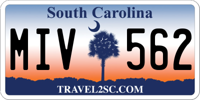 SC license plate MIV562