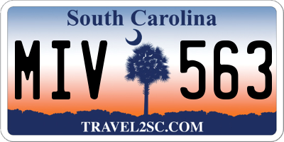 SC license plate MIV563