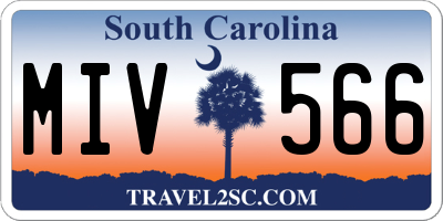 SC license plate MIV566