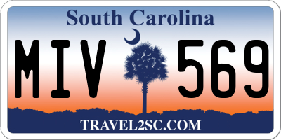 SC license plate MIV569