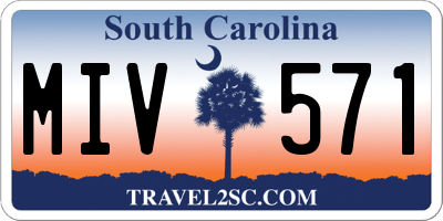 SC license plate MIV571