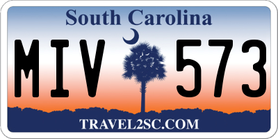 SC license plate MIV573