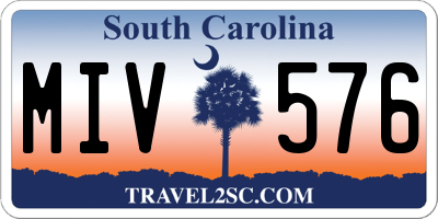 SC license plate MIV576