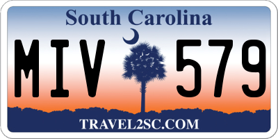 SC license plate MIV579