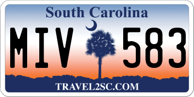 SC license plate MIV583