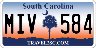 SC license plate MIV584