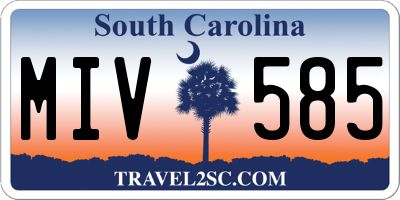 SC license plate MIV585