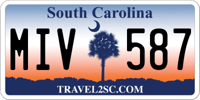 SC license plate MIV587