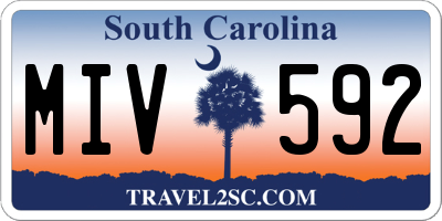 SC license plate MIV592