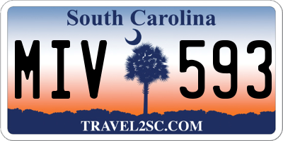 SC license plate MIV593