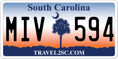 SC license plate MIV594