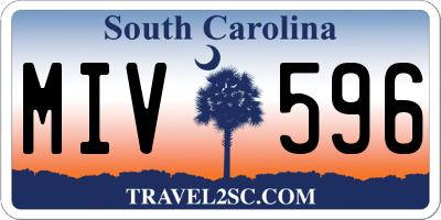 SC license plate MIV596
