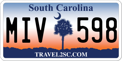 SC license plate MIV598