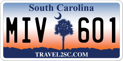 SC license plate MIV601