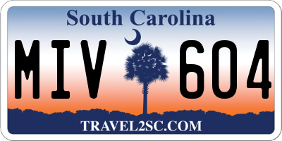 SC license plate MIV604