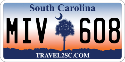 SC license plate MIV608