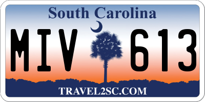 SC license plate MIV613