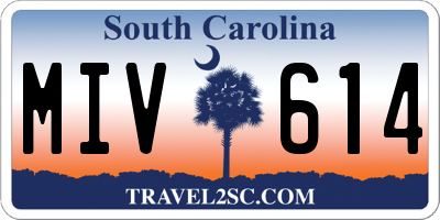 SC license plate MIV614
