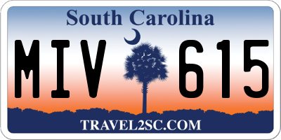 SC license plate MIV615