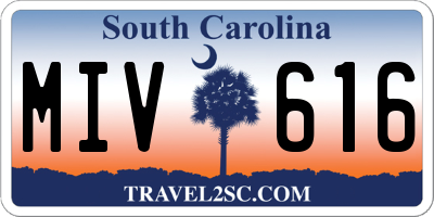 SC license plate MIV616