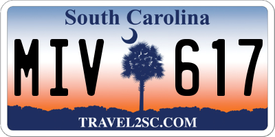 SC license plate MIV617