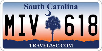 SC license plate MIV618
