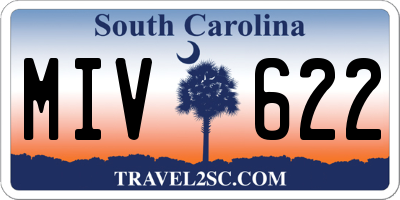 SC license plate MIV622