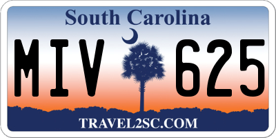 SC license plate MIV625