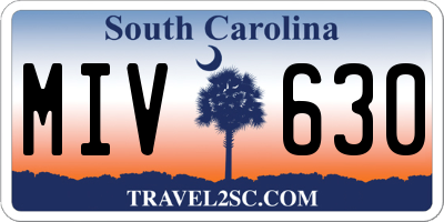 SC license plate MIV630