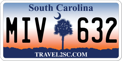 SC license plate MIV632
