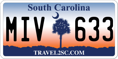 SC license plate MIV633