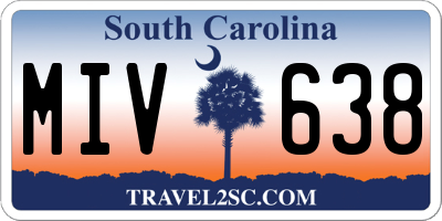 SC license plate MIV638