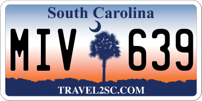 SC license plate MIV639