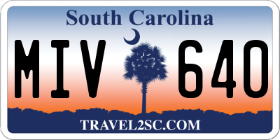 SC license plate MIV640