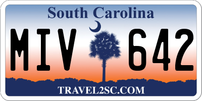 SC license plate MIV642
