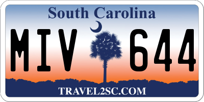 SC license plate MIV644