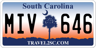 SC license plate MIV646