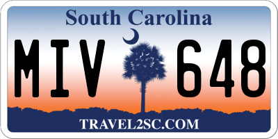 SC license plate MIV648