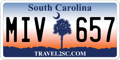 SC license plate MIV657