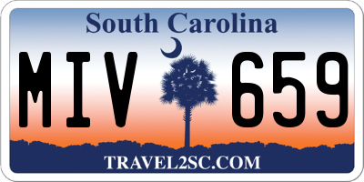 SC license plate MIV659