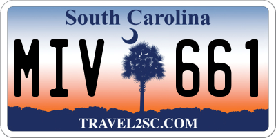 SC license plate MIV661