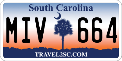 SC license plate MIV664
