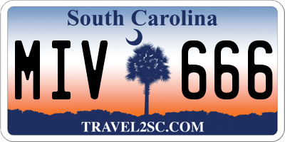 SC license plate MIV666