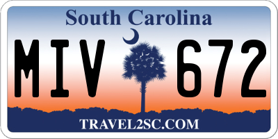 SC license plate MIV672