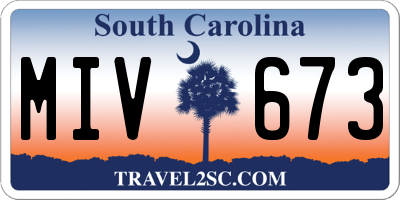 SC license plate MIV673