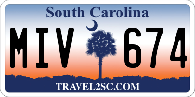 SC license plate MIV674