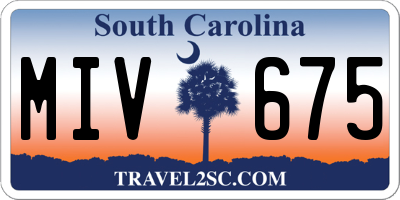 SC license plate MIV675