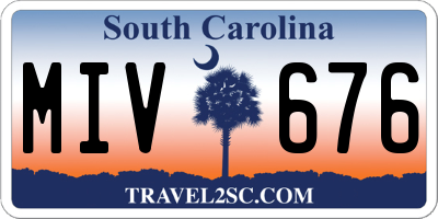 SC license plate MIV676